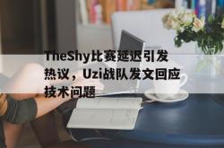 爱游戏(中国)-TheShy比赛延迟引发热议，Uzi战队发文回应技术问题